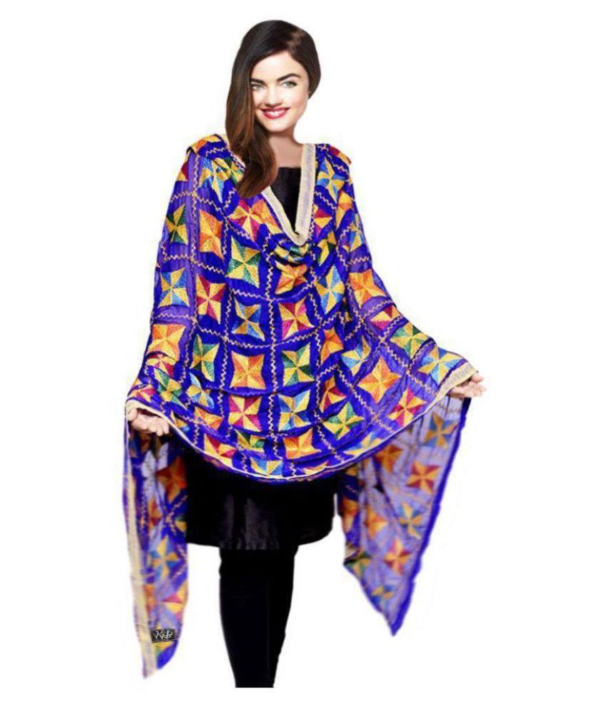     			Raj Blue Chiffon Dupatta