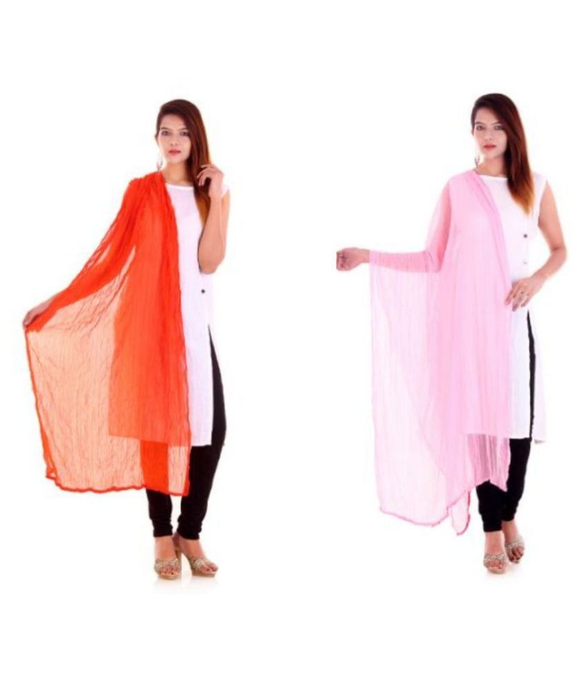     			Raj Multicoloured Chiffon Self Dupatta