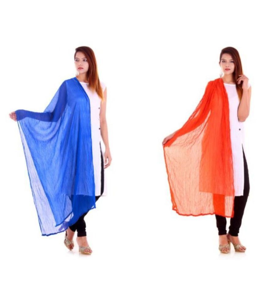     			Raj Multicoloured Chiffon Self Dupatta