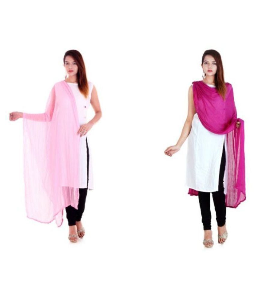     			Raj Multicoloured Chiffon Self Dupatta