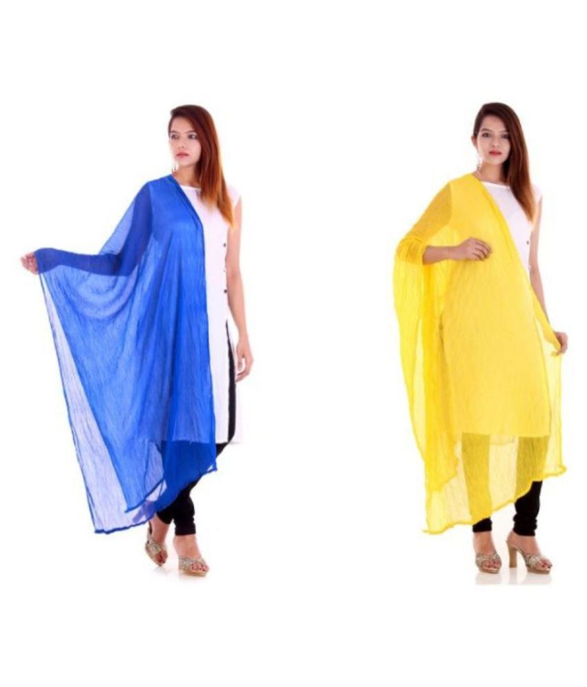     			Raj Multicoloured Chiffon Self Dupatta