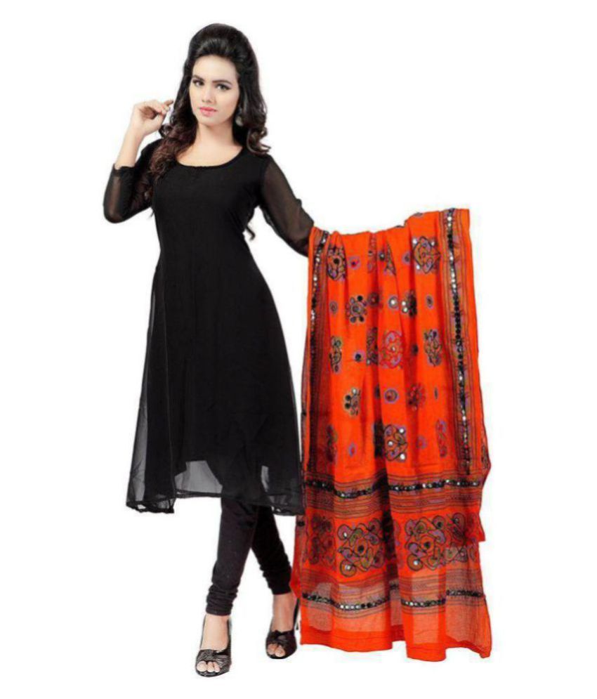     			Raj Orange Cotton Aari Embroidered Dupatta