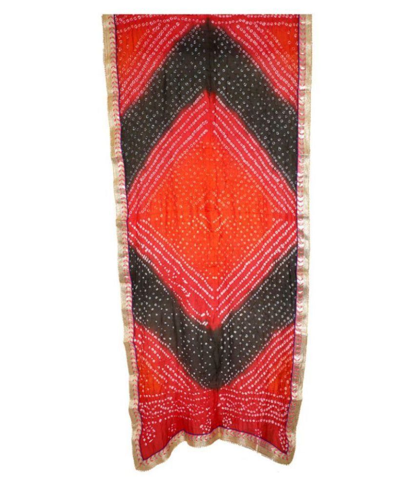     			Raj Red Art Silk Dupatta