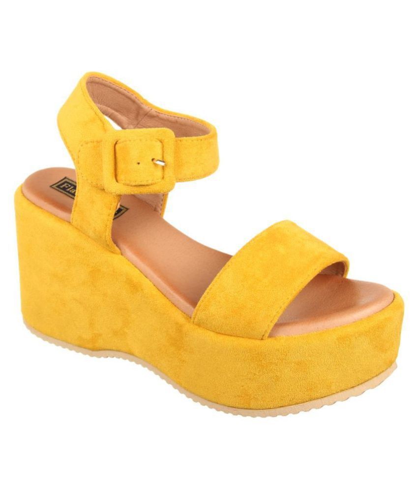 wedge heels yellow