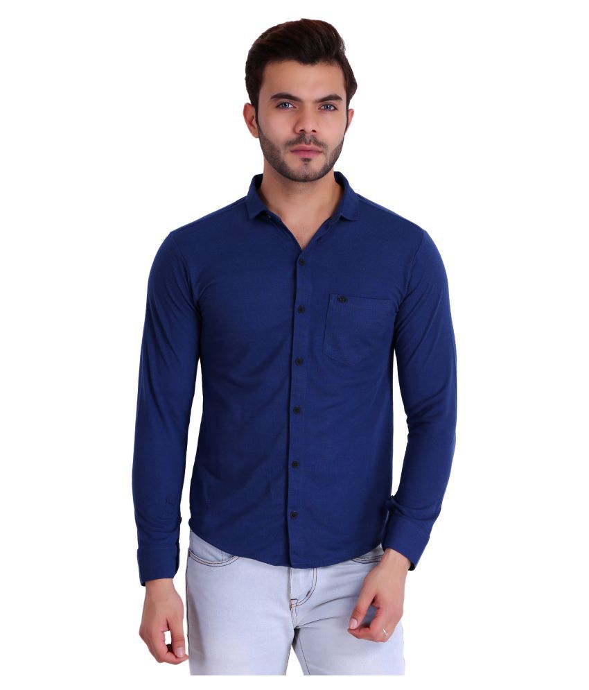 Hiflyers Cotton Blend Blue Shirt