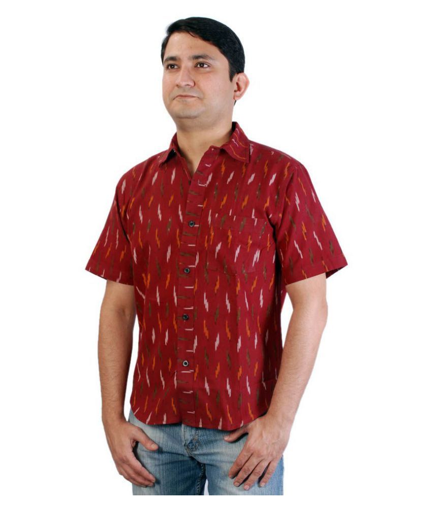     			Viniyog 100 Percent Cotton Maroon Shirt