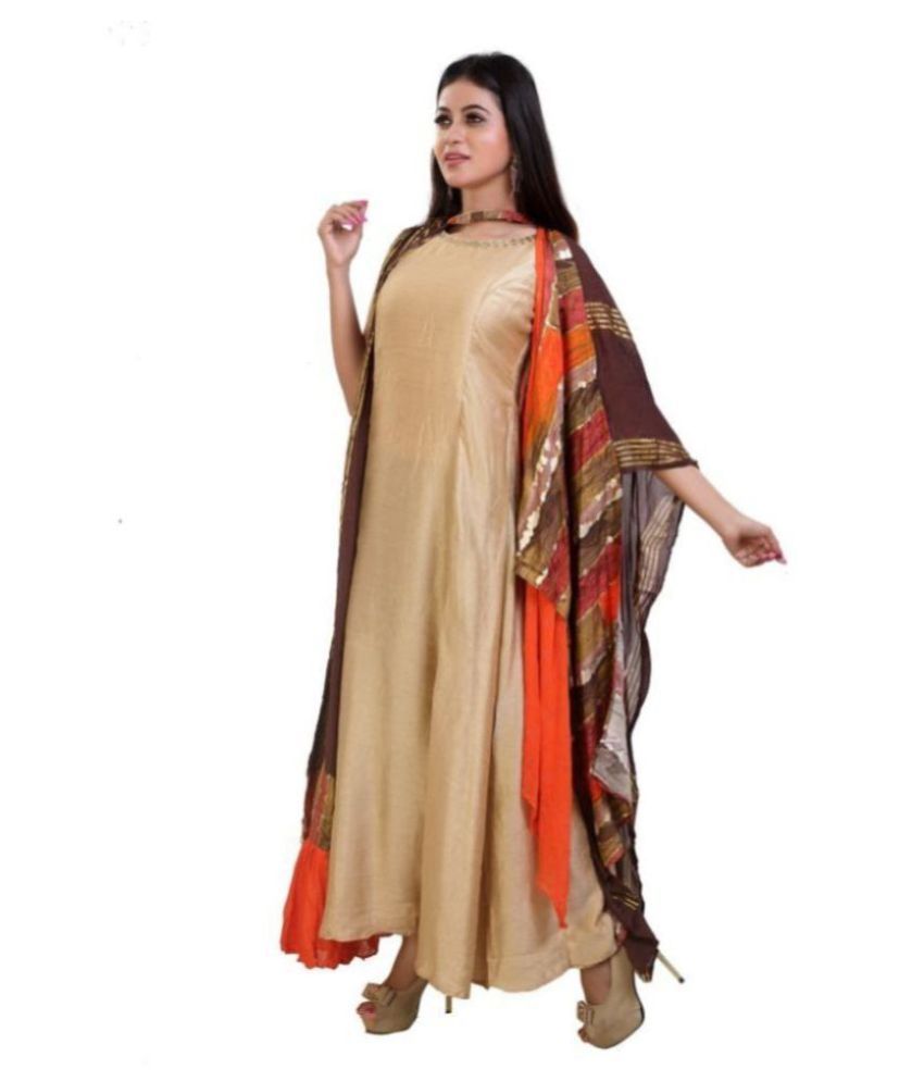 brown silk gown