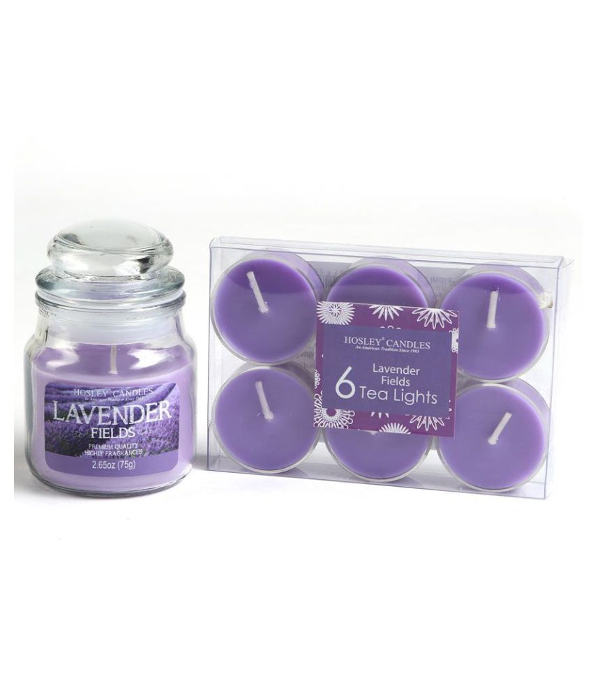     			Hosley Purple Jar Candle - Pack of 7