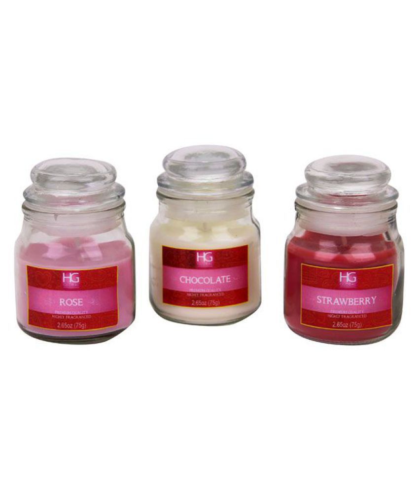     			Hosley Red Jar Candle - Pack of 3