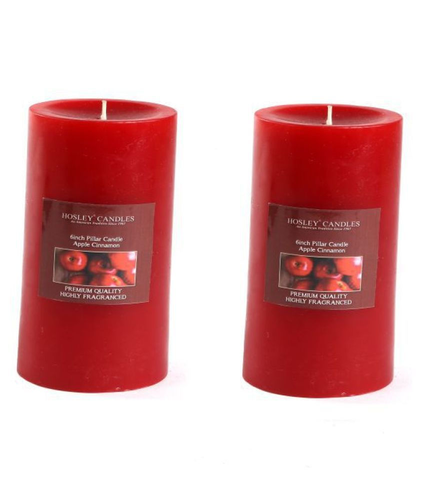     			Hosley Red Pillar Candle - Pack of 2