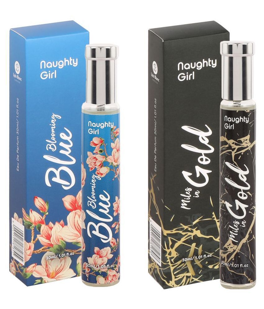     			Naughty Girl Luxury EDP Blooming Blue With Miles In Gold Perfumes for WomenBuy One Get One (30ml x 2)