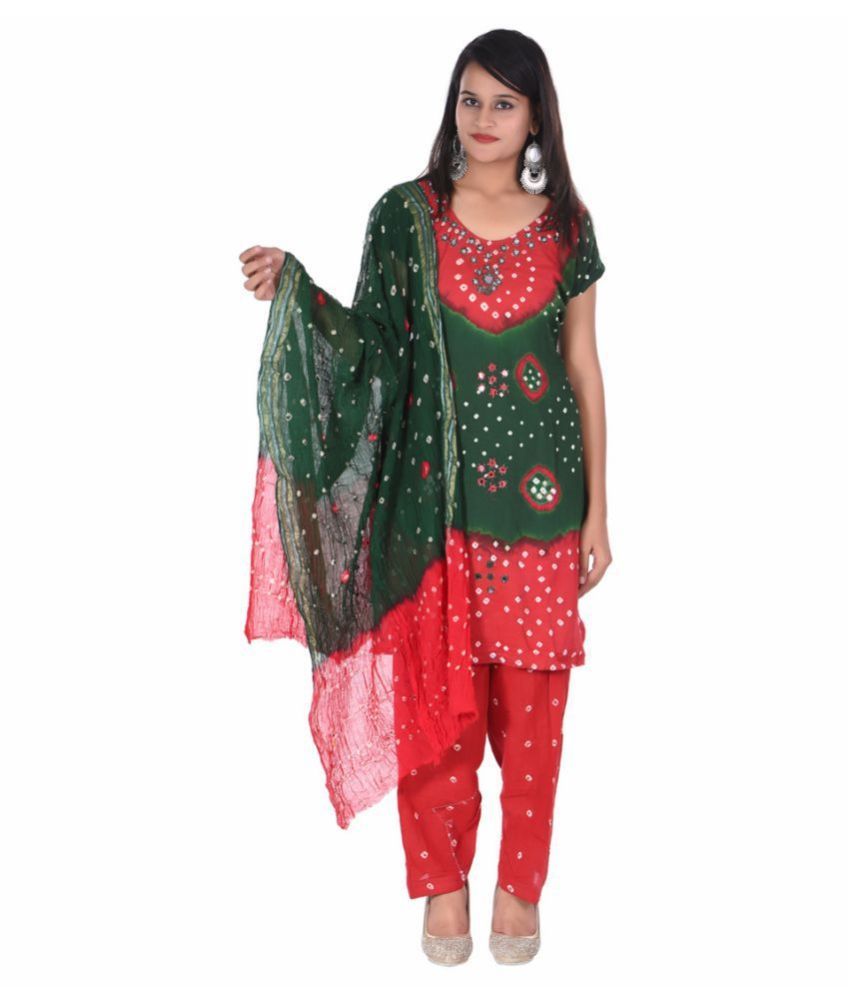     			Raj Green Cotton Dress Material