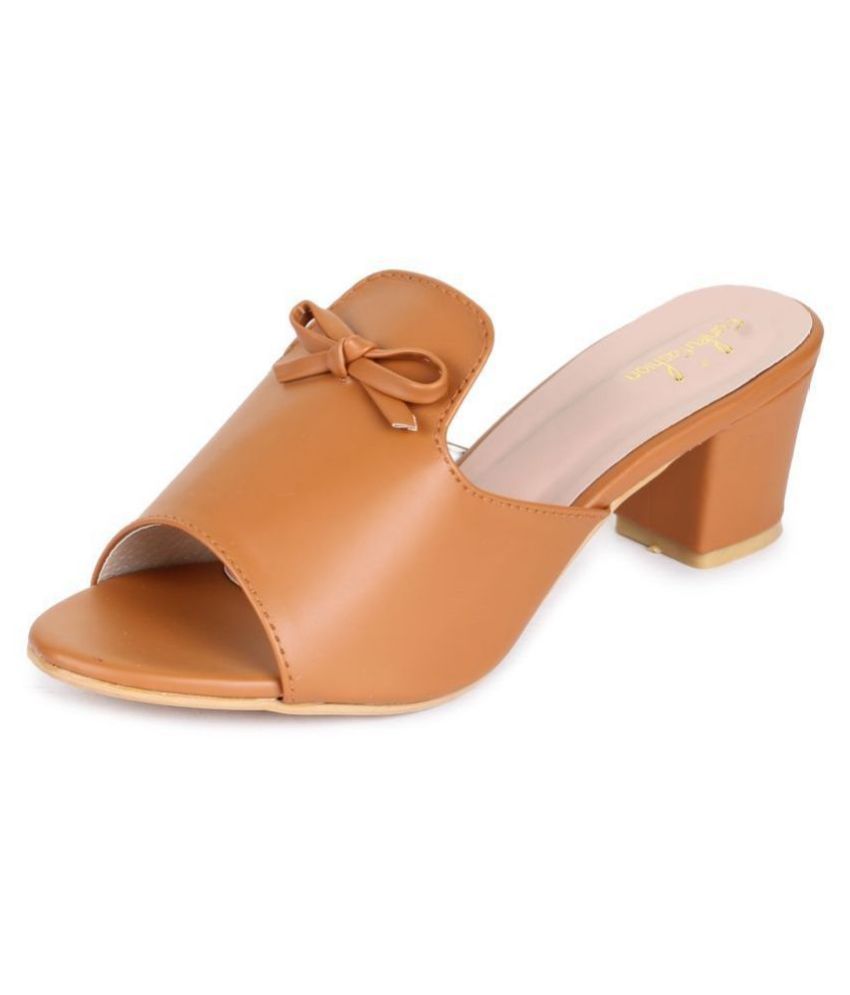 tan pumps block heel