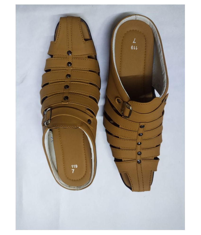 beige leather sandals