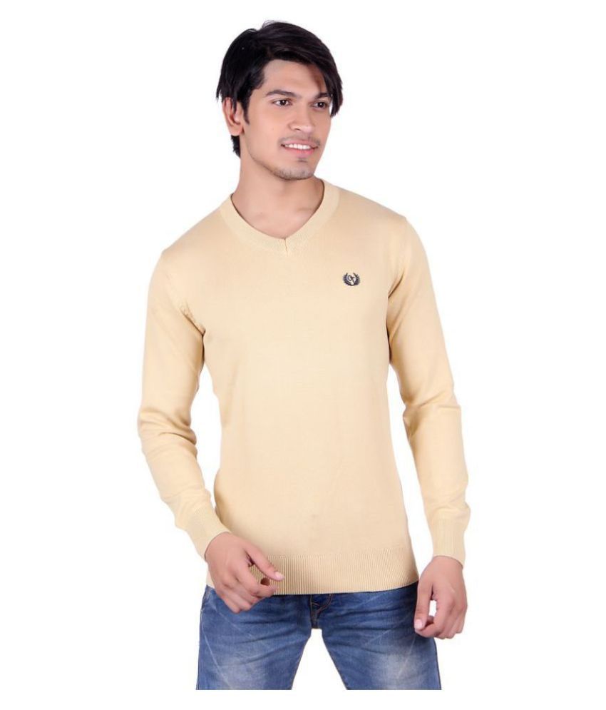 gold v neck sweater