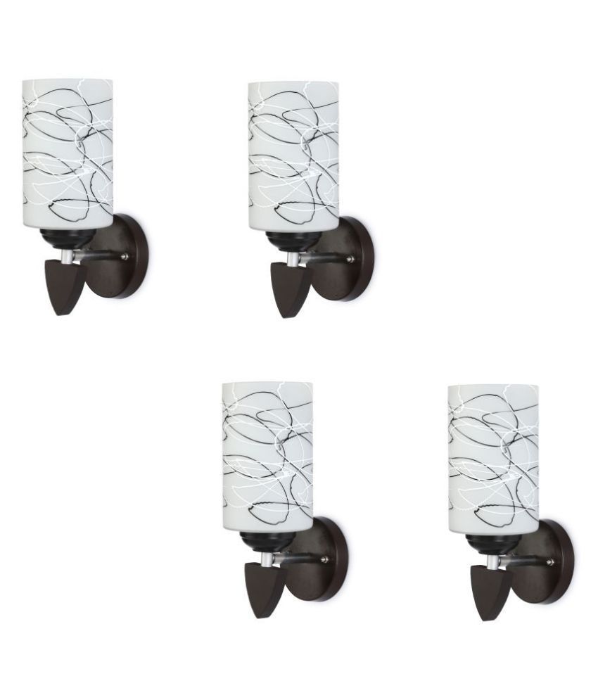     			Somil Decorative Wall Lamp Light Glass Wall Light Black - Pack of 4