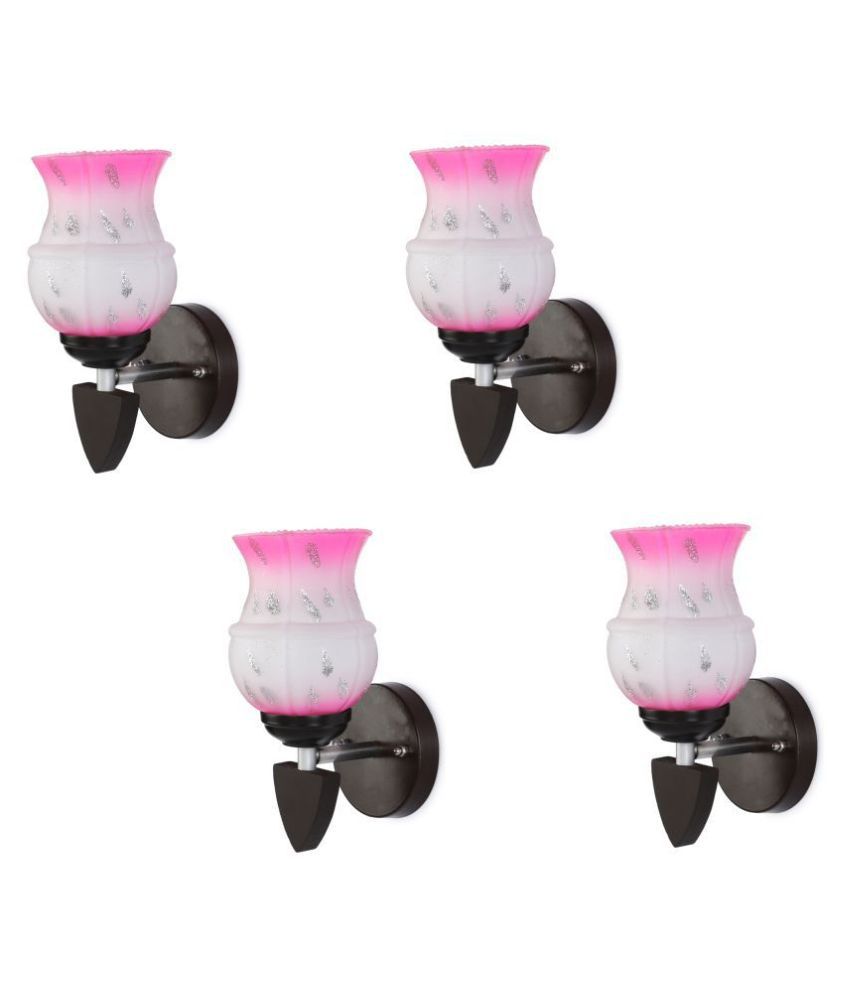     			Somil Decorative Wall Lamp Light Glass Wall Light Pink - Pack of 4
