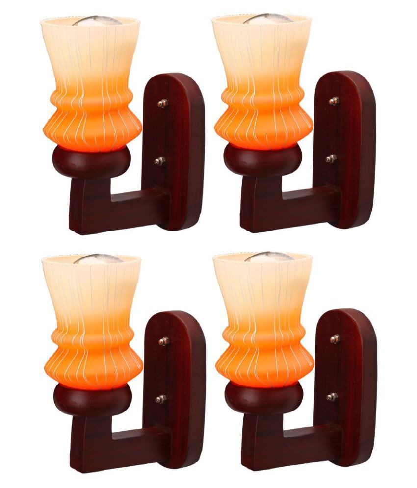     			Somil Decorative Wall Lamp Light Glass Wall Light Orange - Pack of 4