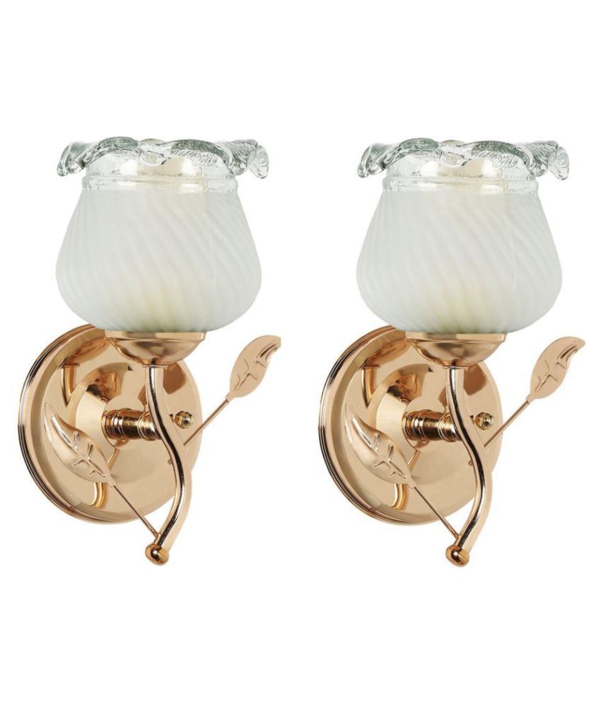     			Somil Decorative Wall Lamp Light Glass Wall Light Off White - Pack of 2