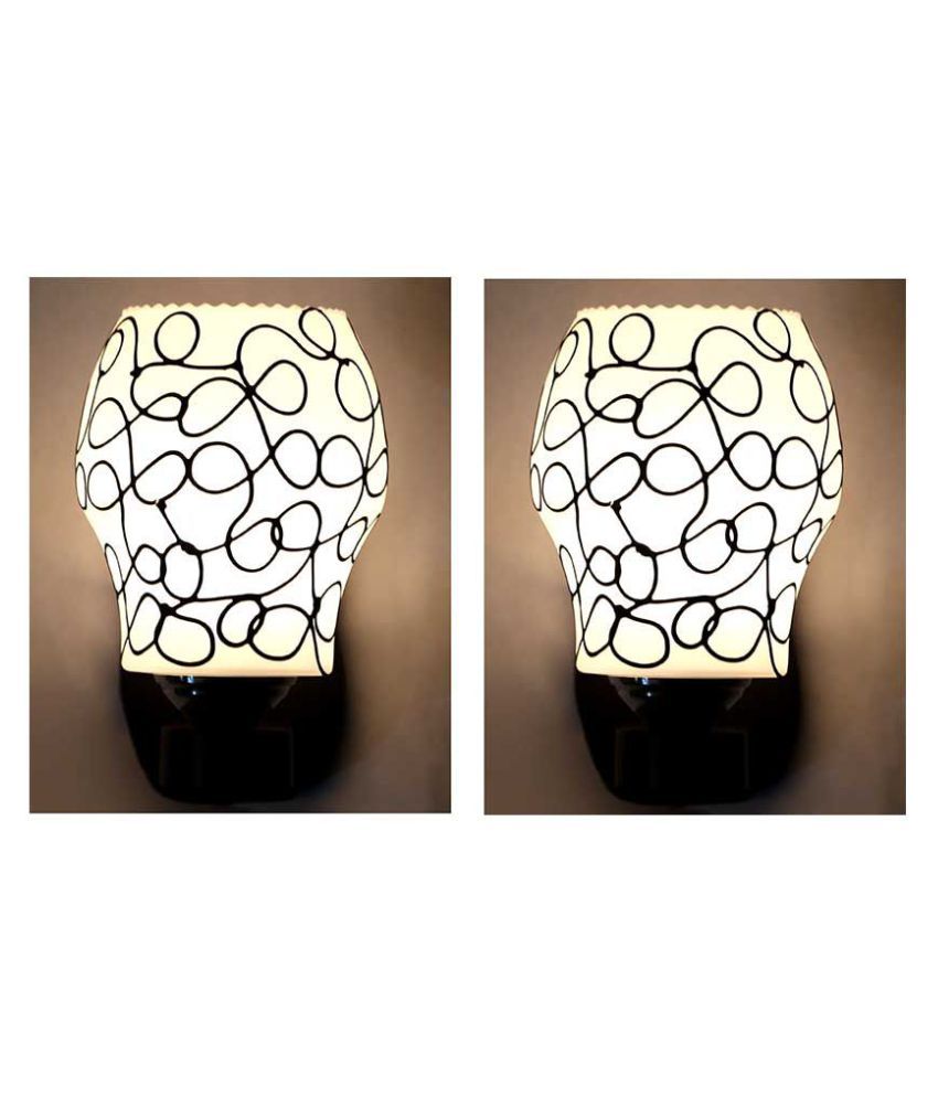     			Somil Decorative Wall Lamp Light Glass Wall Light White - Pack of 2