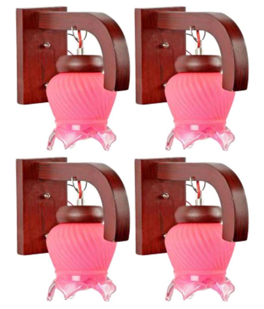     			Somil Decorative Wall Lamp Light Glass Wall Light Pink - Pack of 4