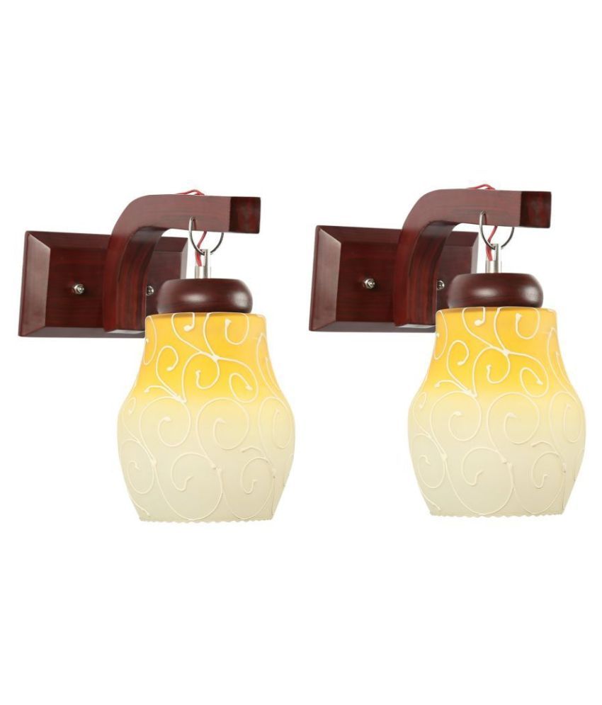     			Somil Decorative Wall Lamp Light Glass Wall Light Yellow - Pack of 2