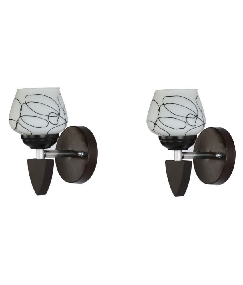     			Somil Decorative Wall Lamp Light Glass Wall Light Black - Pack of 2