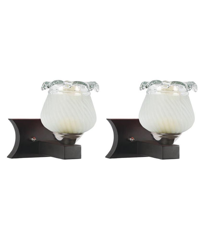     			Somil Decorative Wall Lamp Light Glass Wall Light White - Pack of 2