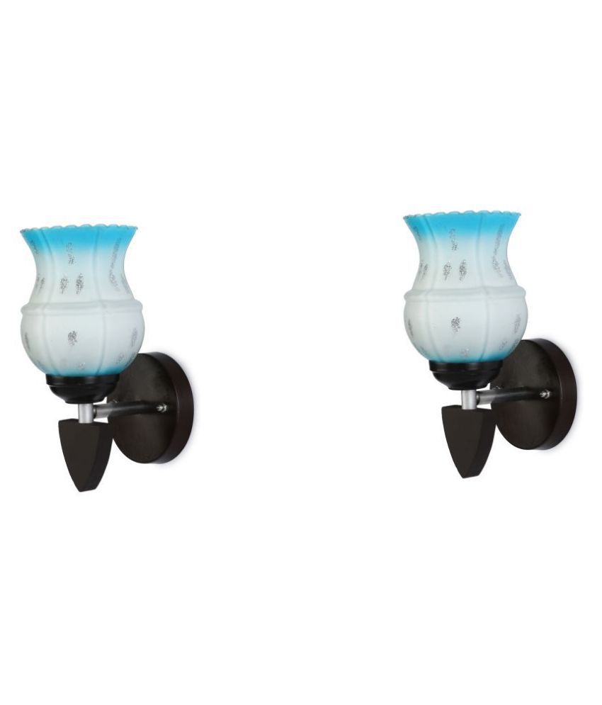     			Somil Decorative Wall Lamp Light Glass Wall Light Blue - Pack of 2