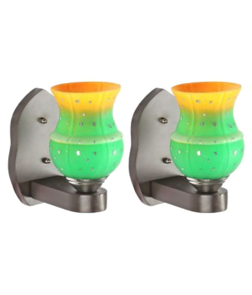     			Somil Decorative Wall Lamp Light Glass Wall Light Green - Pack of 2