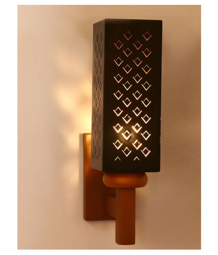     			Somil Decorative Wall Lamp Light Wood Wall Light Black - Pack of 1