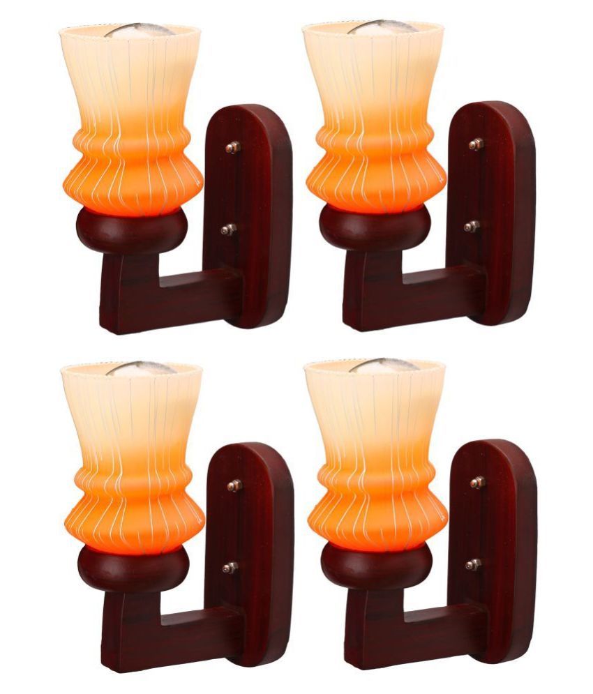     			Somil Decorative Wall Lamp Light Glass Wall Light Orange - Pack of 4