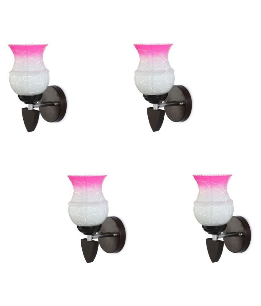     			Somil Decorative Wall Lamp Light Glass Wall Light Pink - Pack of 4