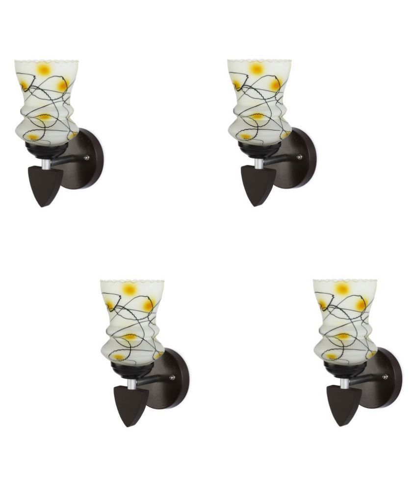     			Somil Decorative Wall Lamp Light Glass Wall Light Yellow - Pack of 4