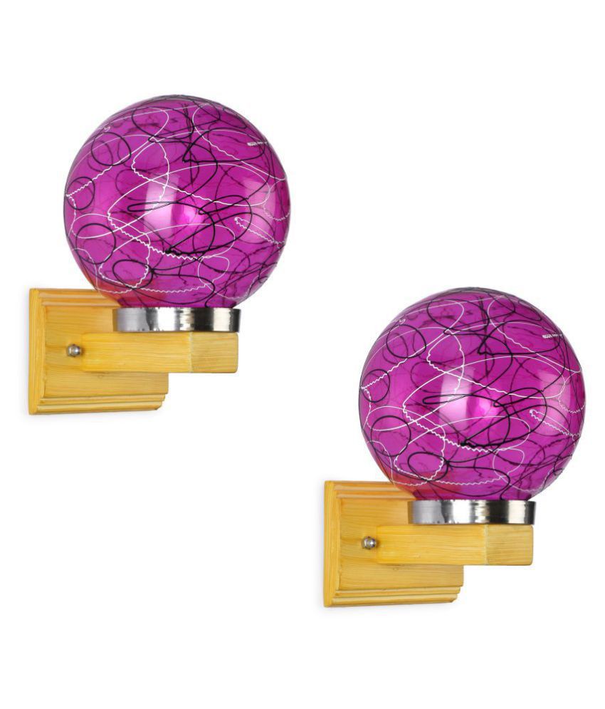     			Somil Decorative Wall Lamp Light Glass Wall Light Pink - Pack of 2