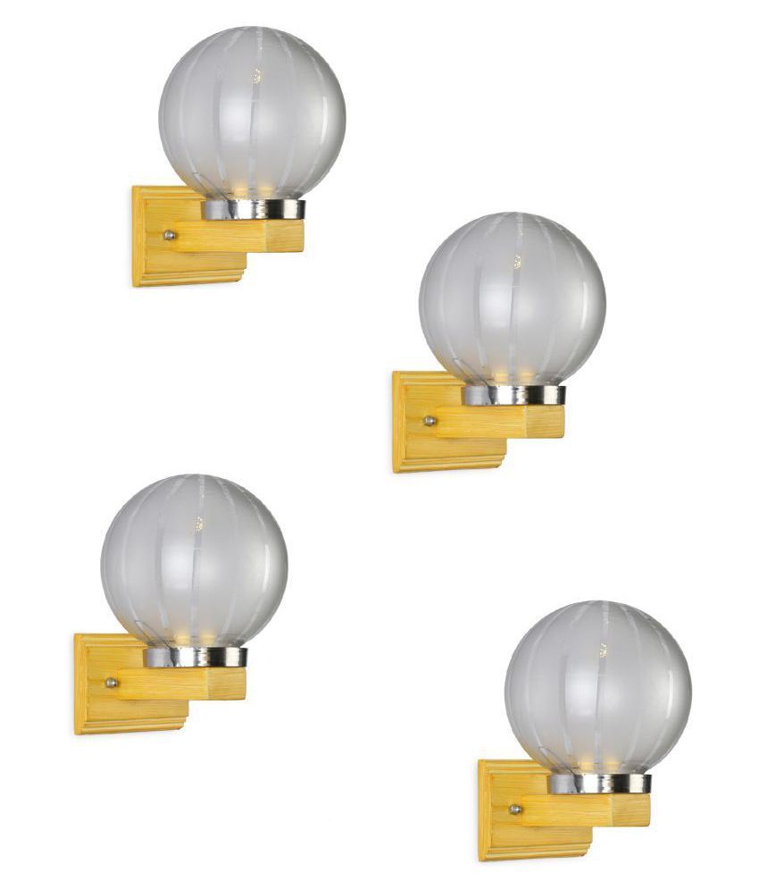     			Somil Decorative Wall Lamp Light Glass Wall Light Silver - Pack of 4