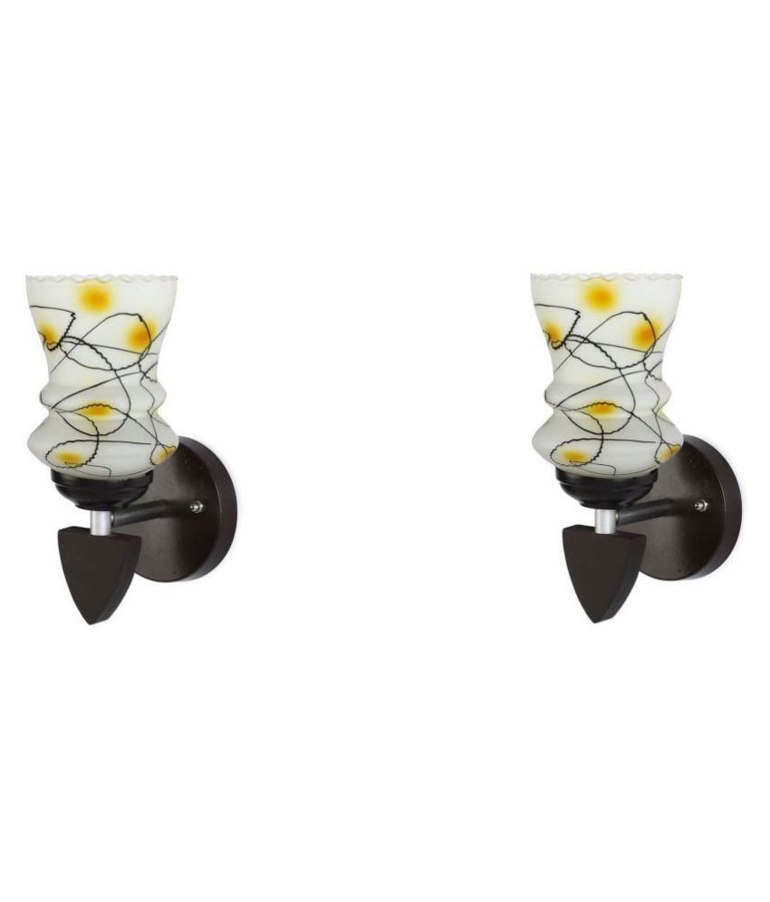     			Somil Decorative Wall Lamp Light Glass Wall Light Yellow - Pack of 2