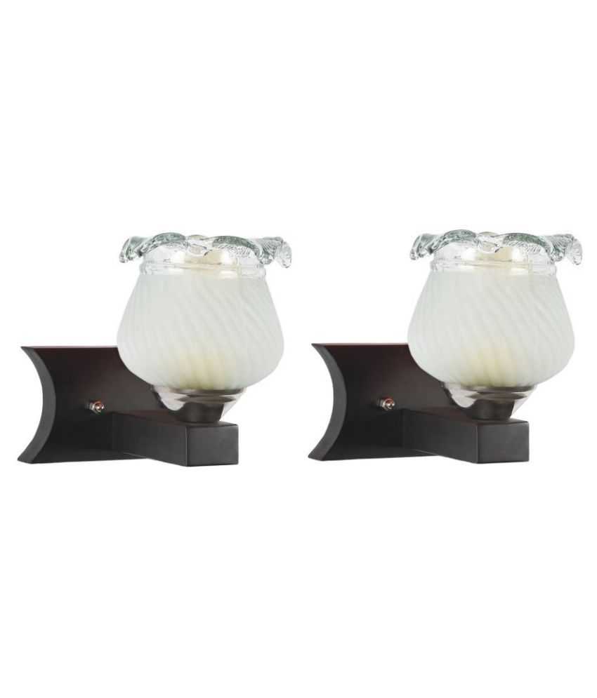     			Somil Decorative Wall Lamp Light Glass Wall Light Off White - Pack of 2