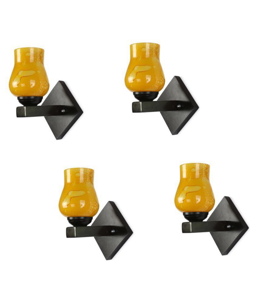     			Somil Decorative Wall Lamp Light Glass Wall Light Yellow - Pack of 4