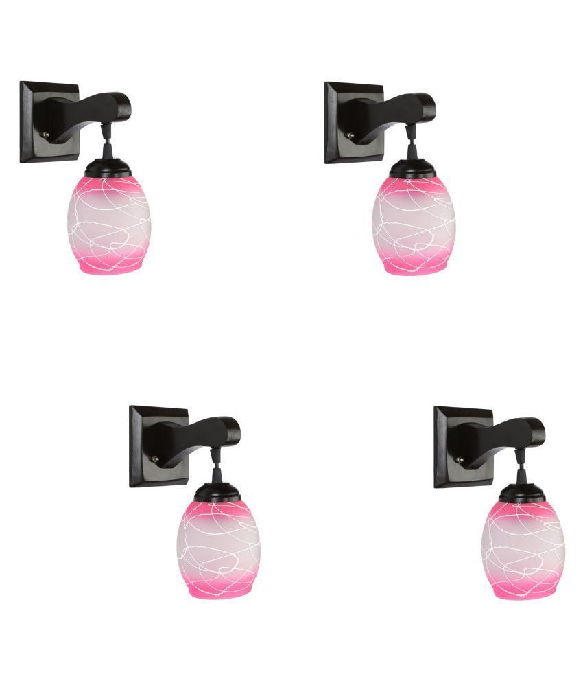     			Somil Decorative Wall Lamp Light Glass Wall Light Pink - Pack of 4