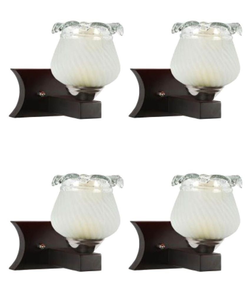     			Somil Decorative Wall Lamp Light Glass Wall Light Off White - Pack of 4