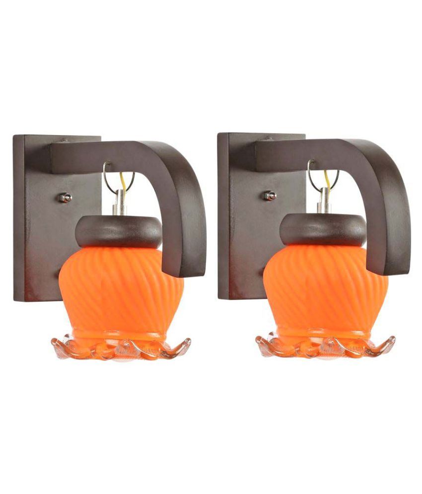     			Somil Decorative Wall Lamp Light Glass Wall Light Orange - Pack of 2