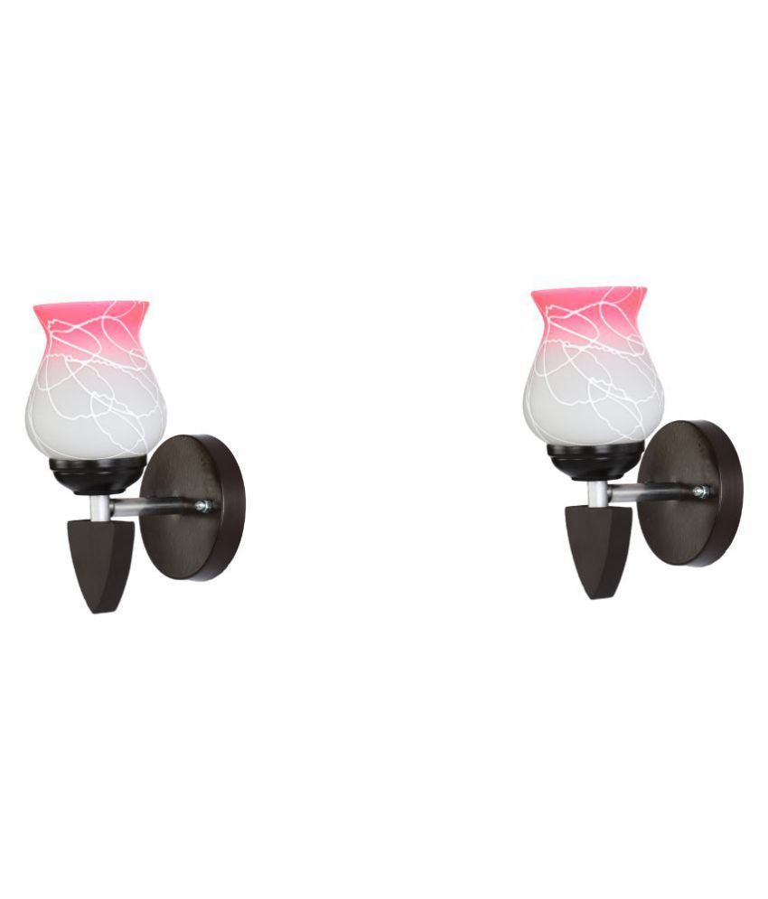     			Somil Decorative Wall Lamp Light Glass Wall Light Pink - Pack of 2