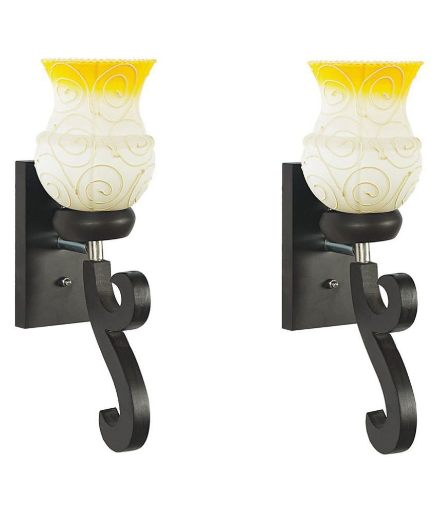     			Somil Decorative Wall Lamp Light Glass Wall Light Yellow - Pack of 2