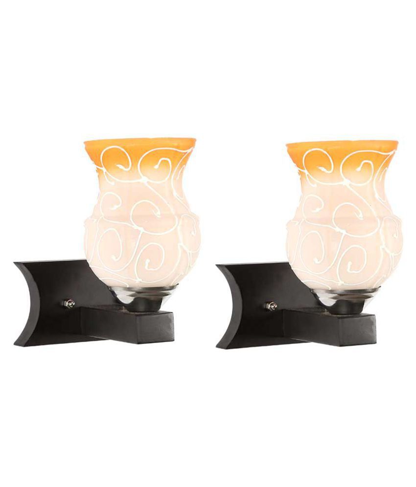     			Somil Decorative Wall Lamp Light Glass Wall Light Beige - Pack of 2