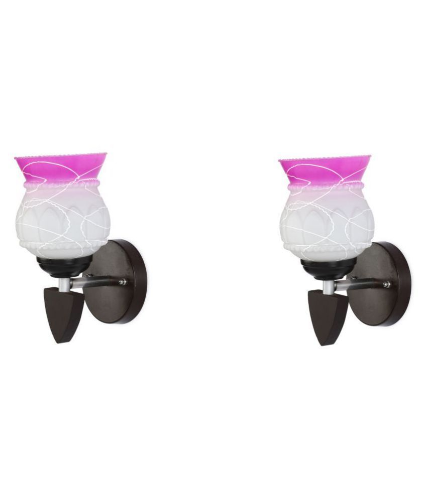     			Somil Decorative Wall Lamp Light Glass Wall Light Pink - Pack of 2