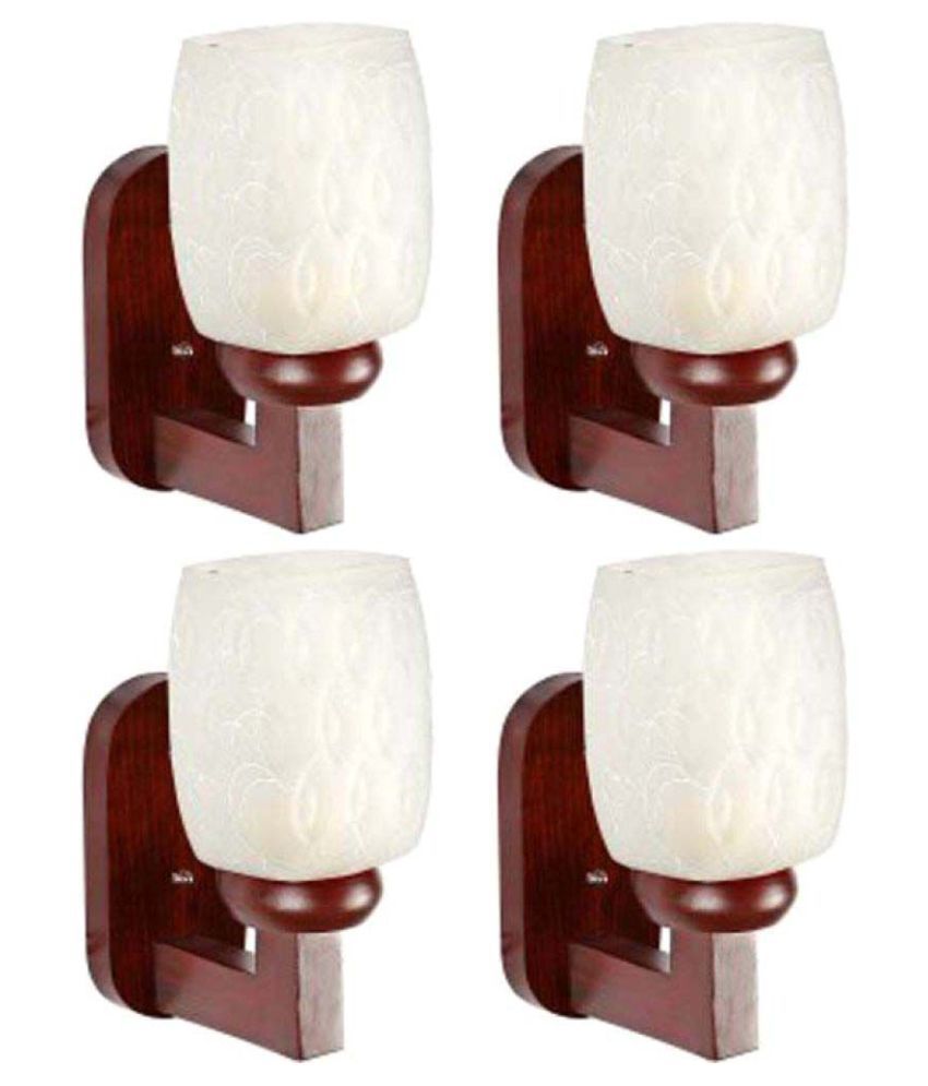     			Somil Decorative Wall Lamp Light Glass Wall Light White - Pack of 4