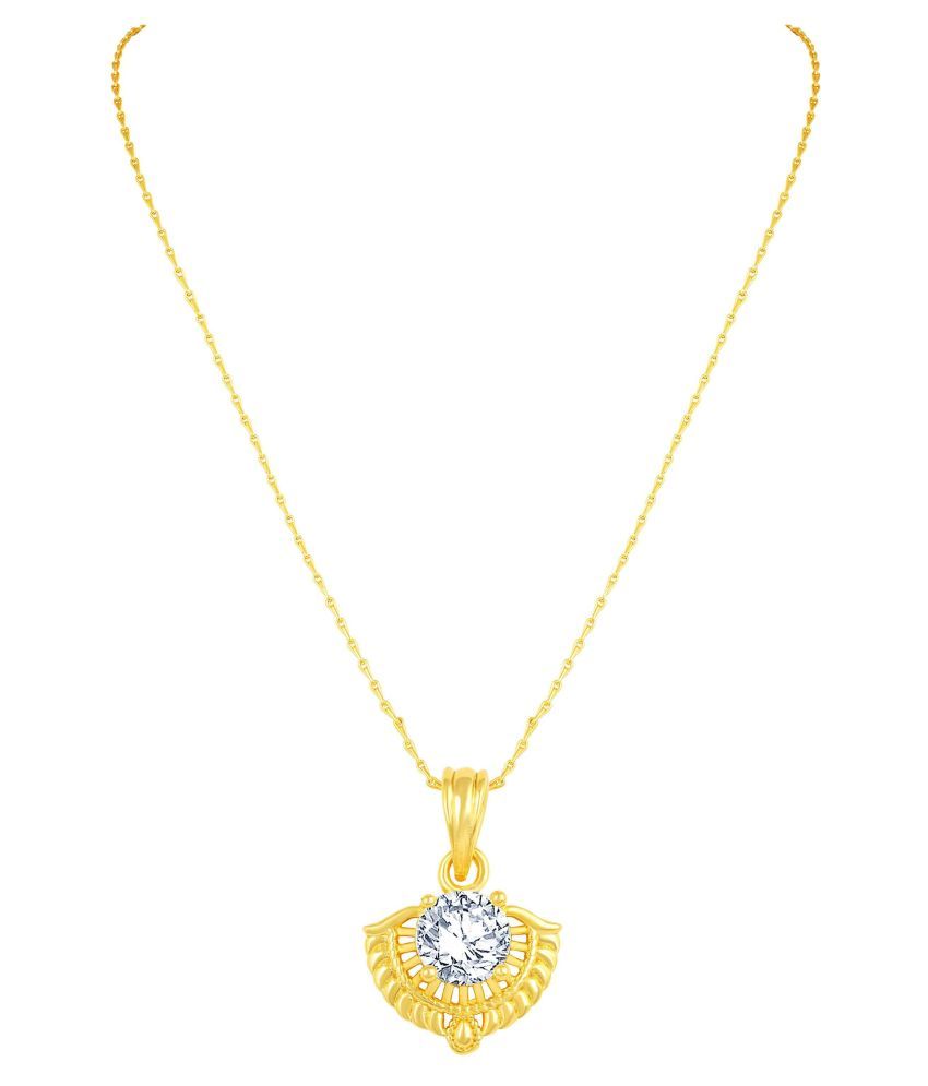     			Asmitta Excellent Designer Gold Plated CZ Stone Pendant with Chain For Women