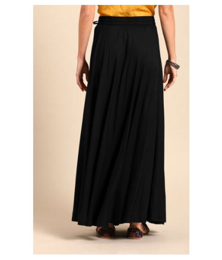 Buy Tanvi Creations Rayon A-Line Skirt - Black Online at Best Prices in ...