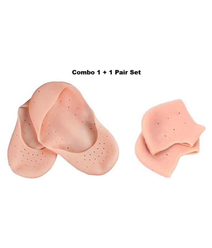     			Combo Offer Anti Heel Crack + Smiling Foot Silicone Full and Half Heel Socks 1 + 1 Pair Free